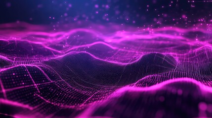 Digital wave forming abstract futuristic network of data