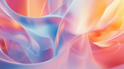 Abstract flowing pastel fabric creating soft curves and gradient colors