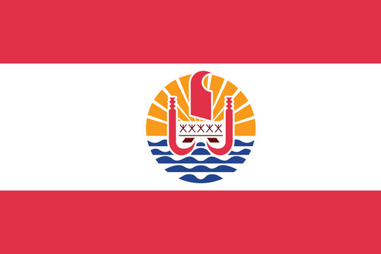 Flag of French Polynesia, clean lines illustration with slightly softened colors