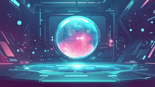 Digital data sphere in futuristic cyber environment