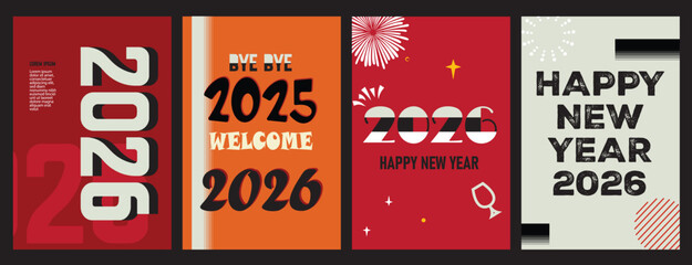 Bold 2026 New Year Posters – Modern Event & Party Vector Layouts