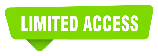 limited access green sign isolated on transpatent background. limited access sticker