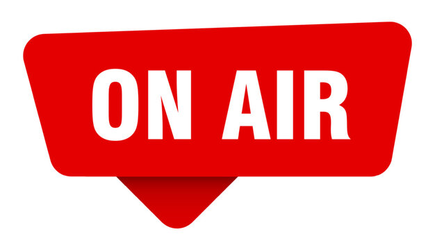 on air red sticker isolated on transpatent background. on air sign