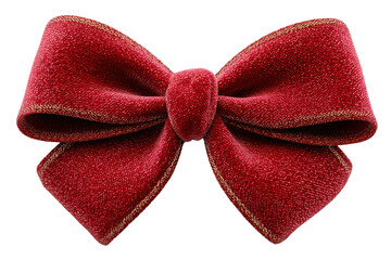 Elegant Red Ribbon Bow: This image captures a beautifully crafted red ribbon bow, its velvety texture highlighted, perfect for adding a touch of sophistication and charm to any project. 