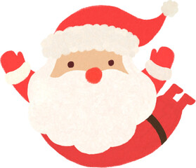 Cute Flying Santa Claus Christmas Illustration