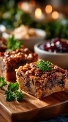 Holiday Feast: Homemade Goodness and Savory Bites on a Festive Table - A Culinary Delight with Traditional Dishes, Rustic Charm, and Cozy Gatherings