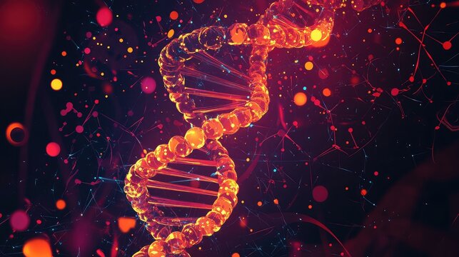 Dna double helix structure representing science biotechnology research - Powered by Adobe