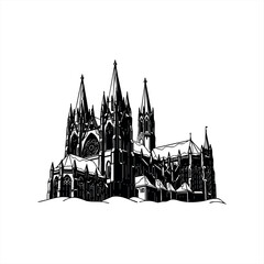 Fototapeta premium Gothic architecture and cathedral icon for historical design projects