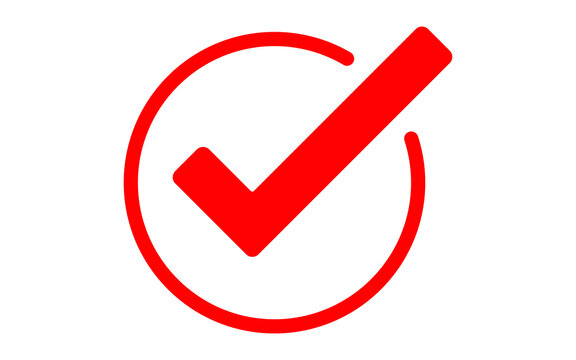 Isolated red tick check mark
