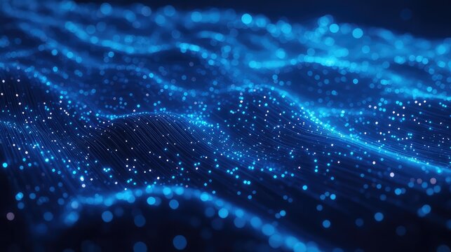 Blue digital waves forming an abstract technology background