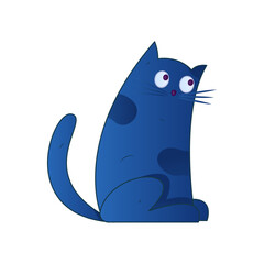 Cute Kitty Internet Gradient Flat Vector Illustration Healing Companion Character Asset