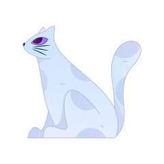 Cute Kitty Internet Gradient Flat Vector Illustration Healing Companion Character Asset