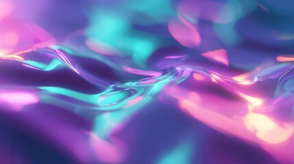 Abstract iridescent neon liquid waves glowing vibrant colors