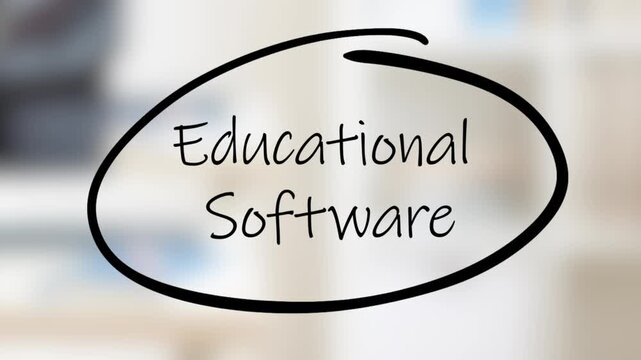 Educational Software Handwriting using black marker on glass