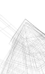 Architectural drawings vector 3d drawing