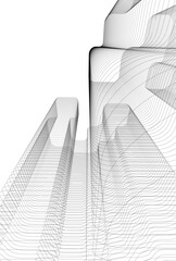 Architectural drawings vector 3d drawing