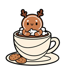 Gingerbread Man in Mug – Cute Christmas Cocoa

