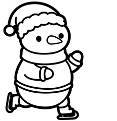 Snowman skating – Cute Simple Winter SVG