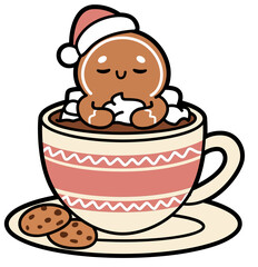 Gingerbread Man in Mug – Cute Christmas Cocoa
