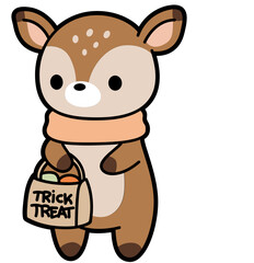 Baby Deer Trick-or-Treat – Cute Halloween Deer