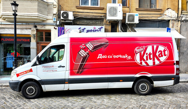Van emblazoned with the Nestle logo, Plovdiv, Bulgaria