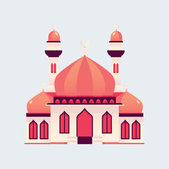Geometric Mosque Illustration A Vector Graphic Design for Religious and Architectural Themes