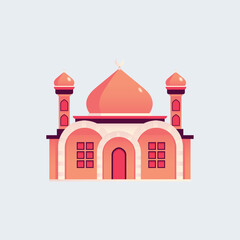 Warm Hues Mosque A Gentle Islamic Architecture Illustration