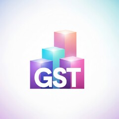 Obraz premium GST Upward Blocks. Geometric Growth Concept Background.