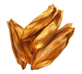 A pile of corn on a white background