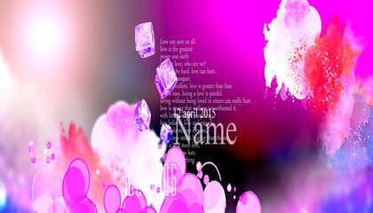 Abstract Colorful Celebration of Life with Floating Cubes and Vibrant Swirls of Light