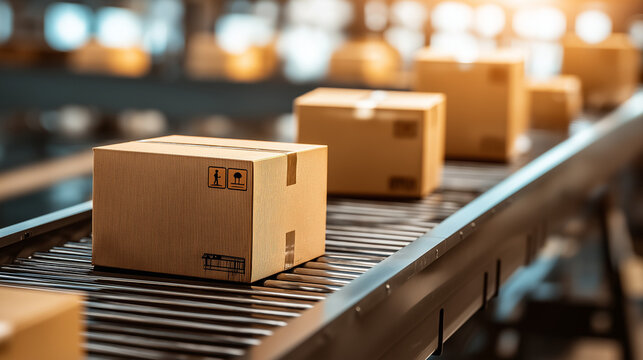 distribution center interior, barcode scanners, shipment tracking