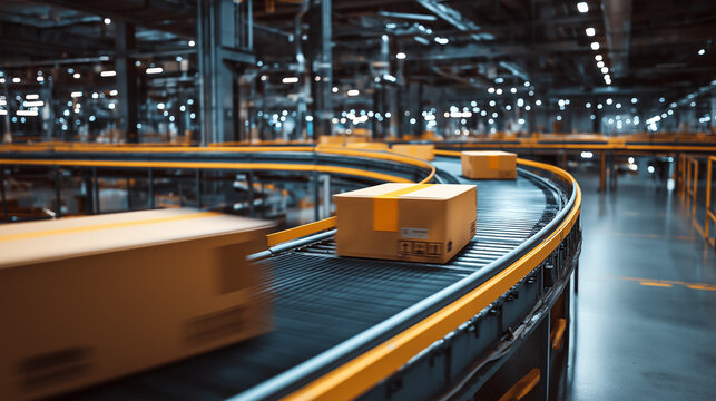 distribution center interior, barcode scanners, shipment tracking