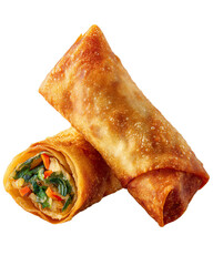 fried spring roll shown in classic appetizer style with crisp golden texture, refined fried spring roll perfect for restaurant menus, culinary branding, and premium Asian food identity design. PNG