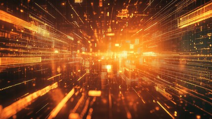 Digital space featuring network data stream technology