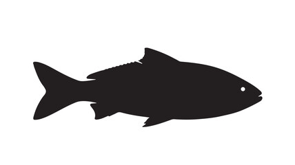 Sleek black fish silhouette swimming gracefully, perfect for designs related to seafood, fishing, ocean life, and aquatic themes.
