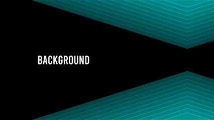 Black abstract background with turquoise overlay triangular pattern, symmetrical frame