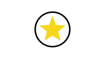 Yellow star icon in a circle simple flat glyph isolated on white background app and web