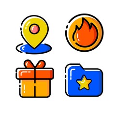 Vibrant Universal User Interface (UI) Icon Collection in Bold Line Style