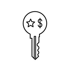 Key Icon with Star and Dollar Symbol Representing Premium Access and Financial Value