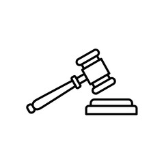 Judge Gavel Icon Representing Law, Legal Decision and Court Judgment