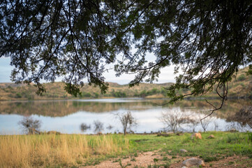 Paysage lacustre en Namibie