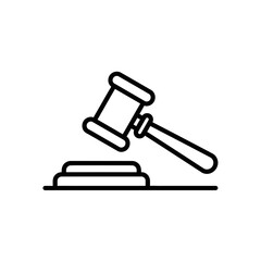 Judge Gavel Icon Representing Law, Legal Decision and Court Judgment