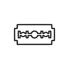 A simple line drawing of a razor blade on a white background in a minimalist style illustration