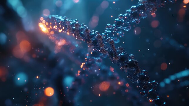 Dna helix structure displaying genetic code and scientific innovation - Powered by Adobe