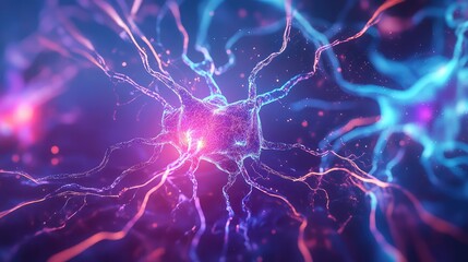 Neuron network transmitting electrical chemical signals