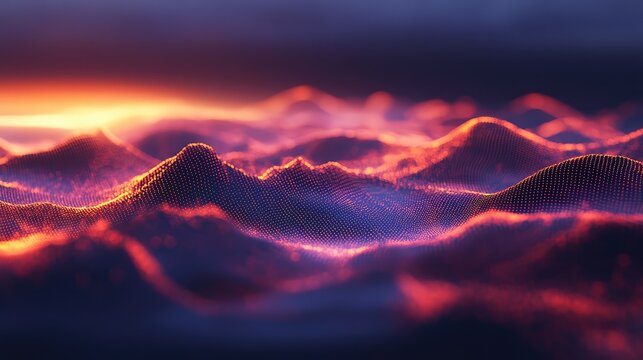 Digital wave particles creating an abstract technology background