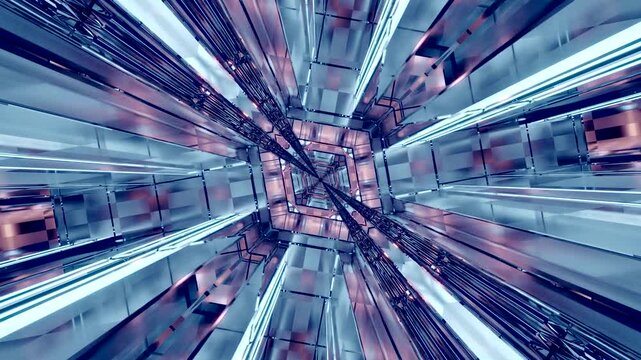 Seamless tunnel video vj loop screensaver showcasing intricate patterns and vibrant colors for immersive viewing experience