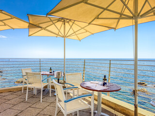 Landscape in a beach in Bordighera, Italy