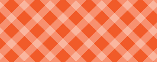 orange gingham or pattern. Fall or Thanksgiving textile pattern for tablecloths, picnic blankets, basket napkins, shirts, or handkerchiefs. Cotton, linen, or flannel design. Flat vector illustration.