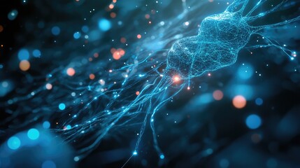 Neuron network transmitting electric signals in brain